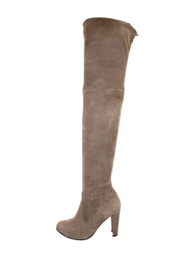 Pre-owned Stuart Weitzman Suede Boots In Gray