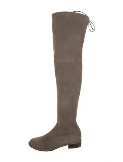 Pre-owned Stuart Weitzman Suede Boots In Gray