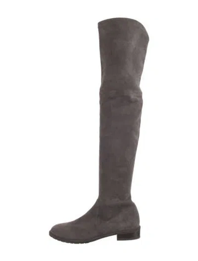 Pre-owned Stuart Weitzman Suede Boots In Gray