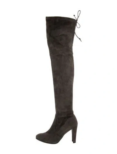 Pre-owned Stuart Weitzman Suede Boots In Gray