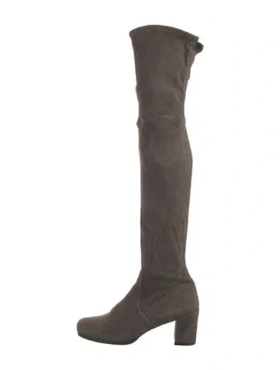 Pre-owned Stuart Weitzman Suede Boots In Gray