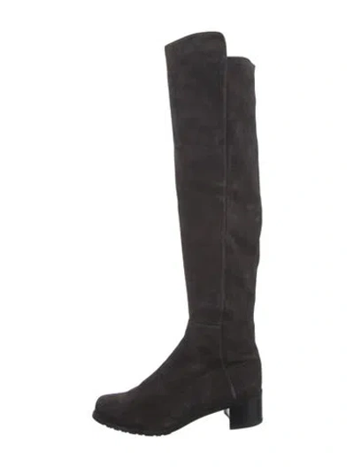 Pre-owned Stuart Weitzman Suede Boots In Gray