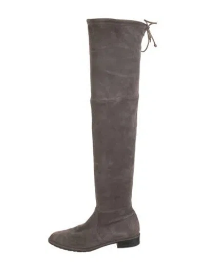 Pre-owned Stuart Weitzman Suede Boots In Gray
