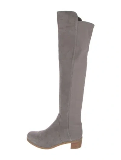 Pre-owned Stuart Weitzman Suede Boots In Gray