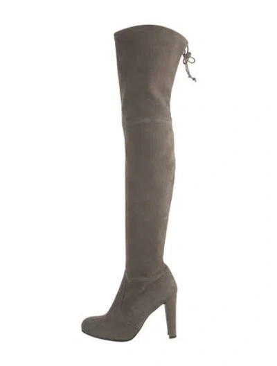 Pre-owned Stuart Weitzman Suede Boots In Gray