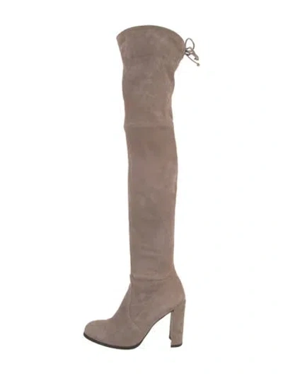 Pre-owned Stuart Weitzman Suede Boots In Gray