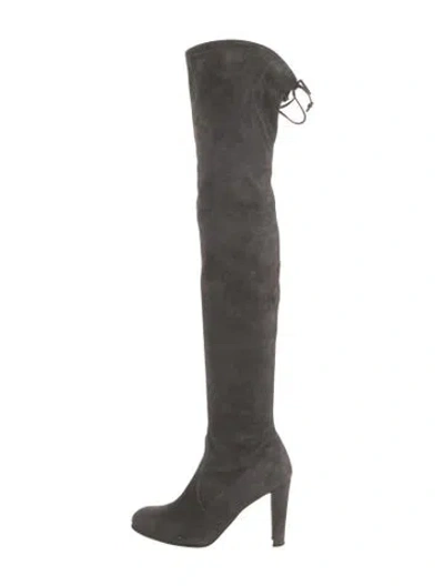 Pre-owned Stuart Weitzman Suede Boots In Gray