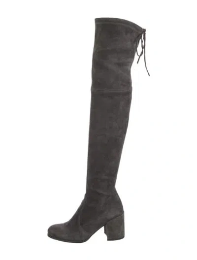 Pre-owned Stuart Weitzman Suede Boots In Gray