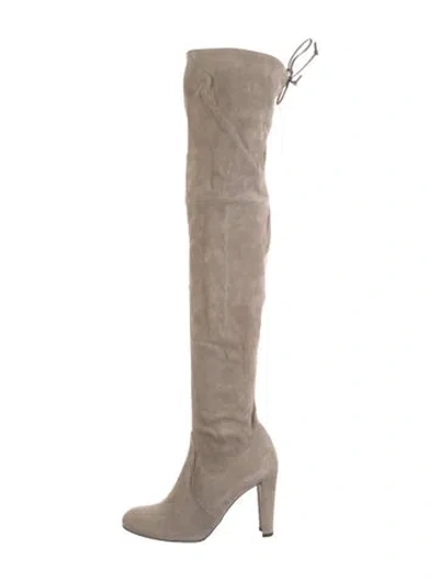 Pre-owned Stuart Weitzman Suede Boots In Gray