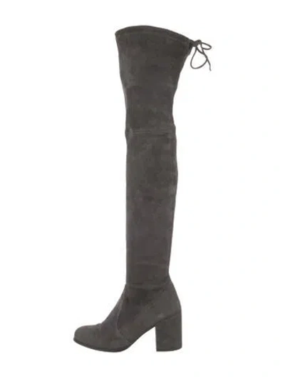 Pre-owned Stuart Weitzman Suede Boots In Gray