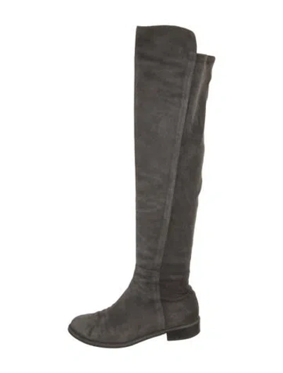 Pre-owned Stuart Weitzman Suede Boots In Gray