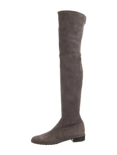 Pre-owned Stuart Weitzman Suede Boots In Gray