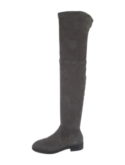 Pre-owned Stuart Weitzman Suede Boots In Gray