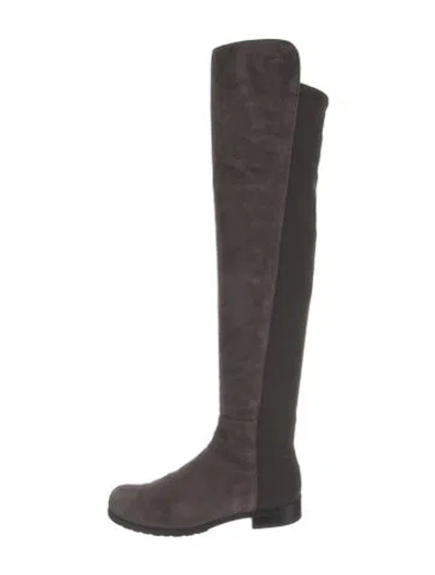 Pre-owned Stuart Weitzman Suede Boots In Gray