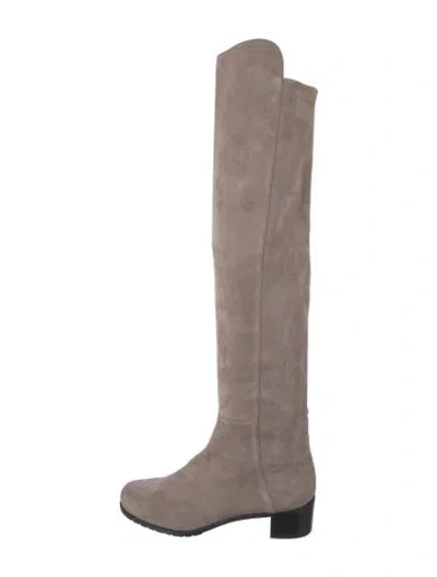 Pre-owned Stuart Weitzman Suede Boots In Gray