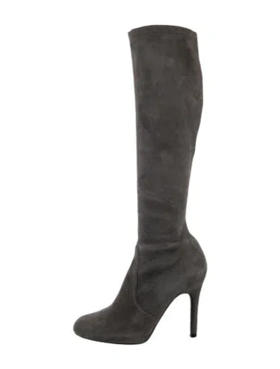 Pre-owned Stuart Weitzman Suede Boots In Gray