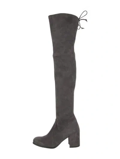 Pre-owned Stuart Weitzman Suede Boots In Gray