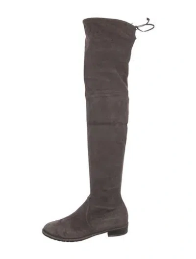 Pre-owned Stuart Weitzman Suede Boots In Gray