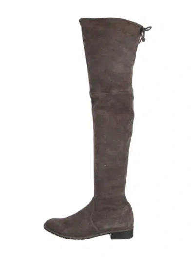 Pre-owned Stuart Weitzman Suede Boots In Gray