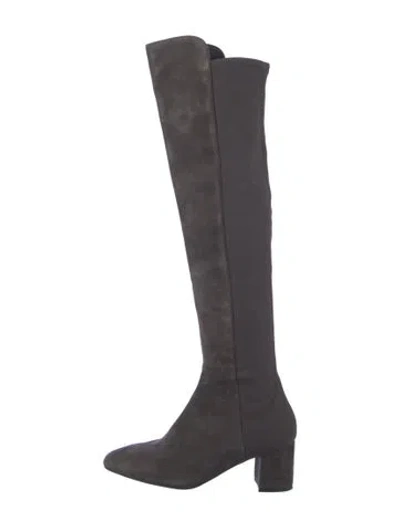 Pre-owned Stuart Weitzman Suede Boots In Gray