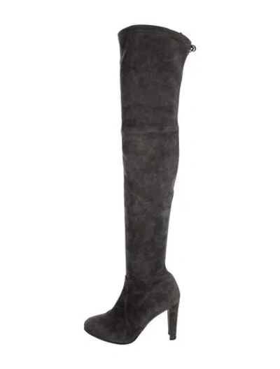 Pre-owned Stuart Weitzman Suede Boots In Gray