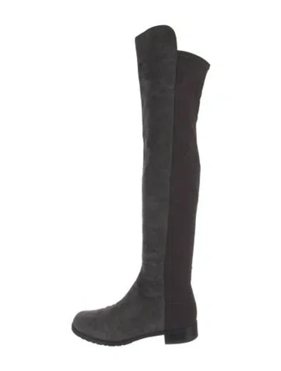 Pre-owned Stuart Weitzman Suede Boots In Gray