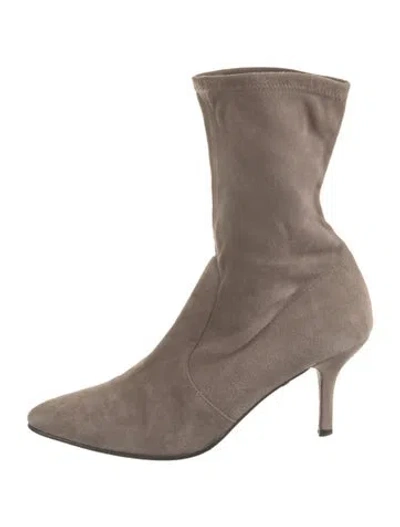 Pre-owned Stuart Weitzman Suede Boots In Gray