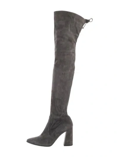 Pre-owned Stuart Weitzman Suede Boots In Gray