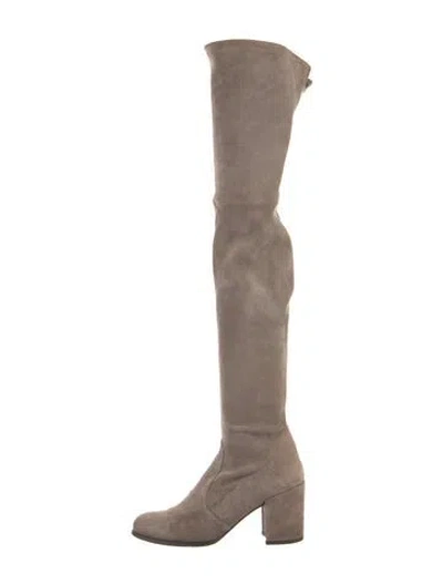 Pre-owned Stuart Weitzman Suede Boots In Gray