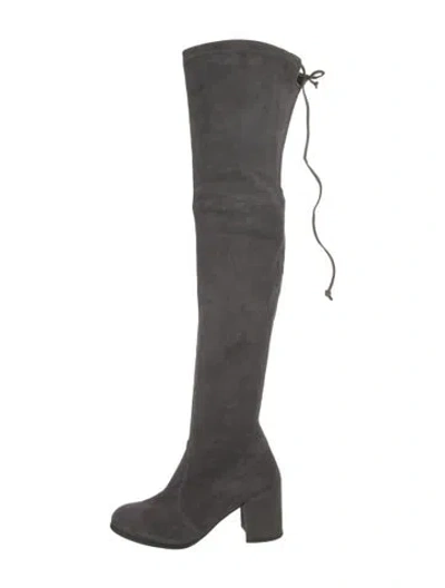Pre-owned Stuart Weitzman Suede Boots In Gray