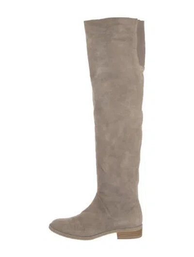 Pre-owned Stuart Weitzman Suede Boots In Gray