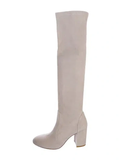 Pre-owned Stuart Weitzman Suede Boots In Gray