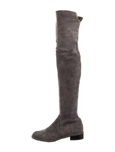 Pre-owned Stuart Weitzman Suede Boots In Gray