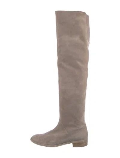 Pre-owned Stuart Weitzman Suede Boots In Gray