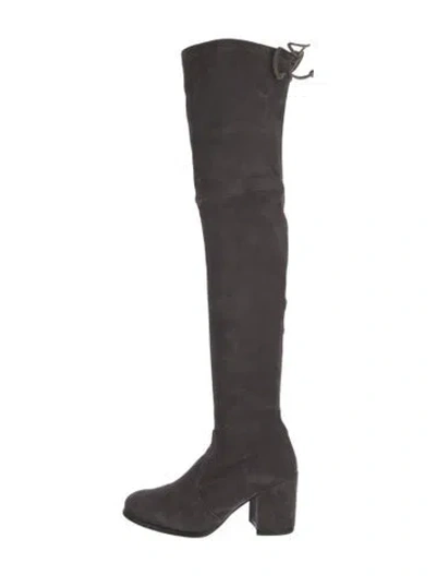 Pre-owned Stuart Weitzman Suede Boots In Gray