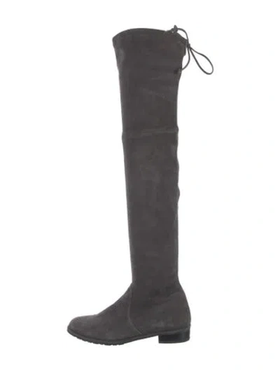 Pre-owned Stuart Weitzman Suede Boots In Gray