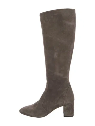 Pre-owned Stuart Weitzman Suede Boots In Gray