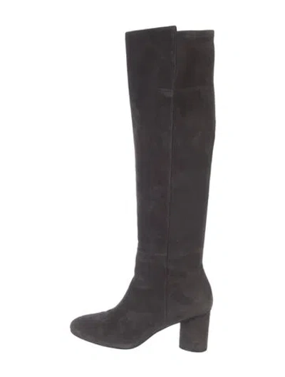 Pre-owned Stuart Weitzman Suede Boots In Gray