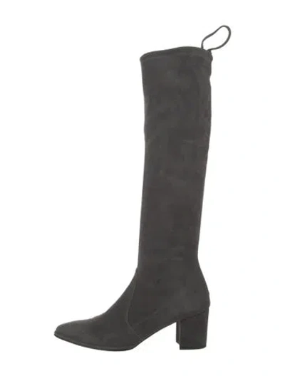 Pre-owned Stuart Weitzman Suede Boots In Gray