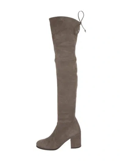Pre-owned Stuart Weitzman Suede Boots In Gray