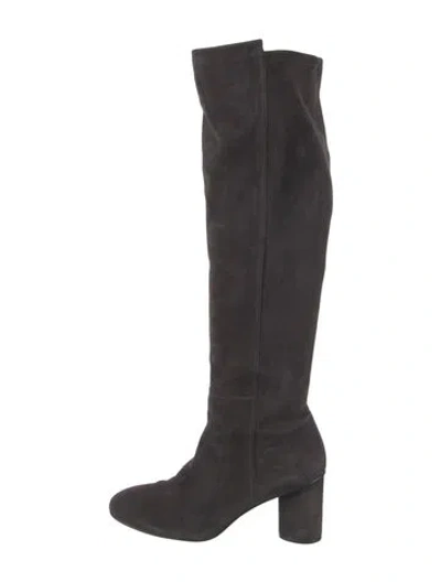 Pre-owned Stuart Weitzman Suede Boots In Gray