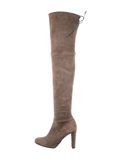 Pre-owned Stuart Weitzman Suede Boots In Gray
