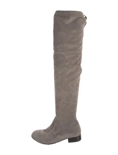 Pre-owned Stuart Weitzman Suede Boots In Gray