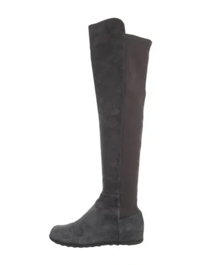 Pre-owned Stuart Weitzman Suede Boots In Gray