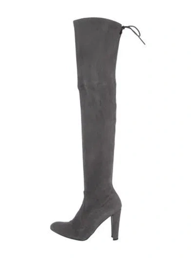 Pre-owned Stuart Weitzman Suede Boots In Gray