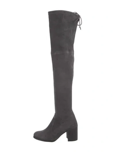 Pre-owned Stuart Weitzman Suede Boots In Gray