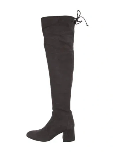 Pre-owned Stuart Weitzman Suede Boots In Gray