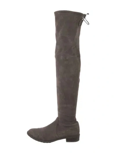 Pre-owned Stuart Weitzman Suede Boots In Gray