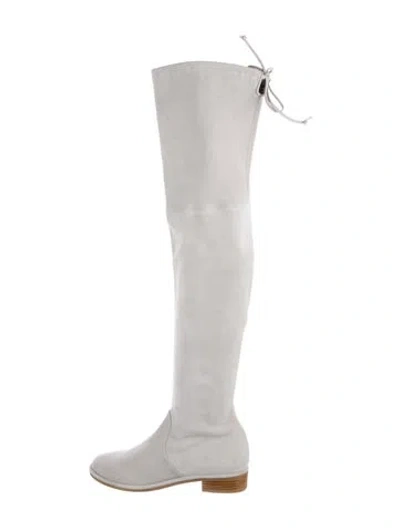 Pre-owned Stuart Weitzman Suede Boots In Gray