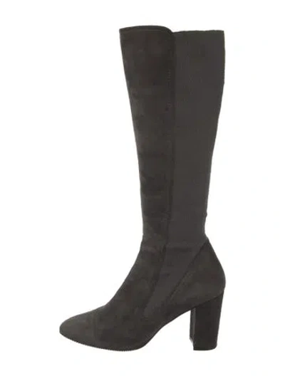 Pre-owned Stuart Weitzman Suede Boots In Gray